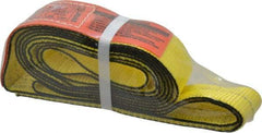 Lift-All - 8' Long x 2" Wide, 2,400 Lb Vertical Capacity, 1 Ply, Nylon Web Sling - 1,900 Lb Choker Capacity, Yellow - Apex Tool & Supply