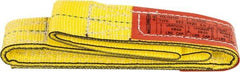 Lift-All - 3' Long x 2" Wide, 4,800 Lb Vertical Capacity, 2 Ply, Nylon Web Sling - 3,800 Lb Choker Capacity, Yellow - Apex Tool & Supply