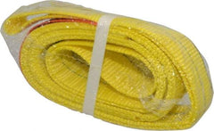 Lift-All - 4' Long x 2" Wide, 4,800 Lb Vertical Capacity, 2 Ply, Nylon Web Sling - 3,800 Lb Choker Capacity, Yellow - Apex Tool & Supply