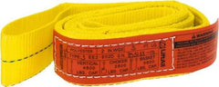 Lift-All - 5' Long x 2" Wide, 4,800 Lb Vertical Capacity, 2 Ply, Nylon Web Sling - 3,800 Lb Choker Capacity, Yellow - Apex Tool & Supply