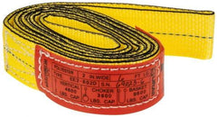 Lift-All - 6' Long x 2" Wide, 4,800 Lb Vertical Capacity, 2 Ply, Nylon Web Sling - 3,800 Lb Choker Capacity, Yellow - Apex Tool & Supply