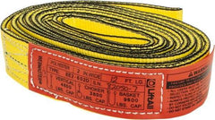Lift-All - 12' Long x 2" Wide, 4,800 Lb Vertical Capacity, 2 Ply, Nylon Web Sling - 3,800 Lb Choker Capacity, Yellow - Apex Tool & Supply