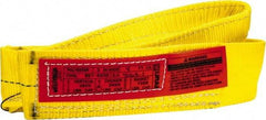Lift-All - 4' Long x 3" Wide, 3,600 Lb Vertical Capacity, 1 Ply, Nylon Web Sling - 2,900 Lb Choker Capacity, Yellow - Apex Tool & Supply