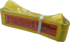 Lift-All - 3' Long x 3" Wide, 6,500 Lb Vertical Capacity, 2 Ply, Nylon Web Sling - 5,200 Lb Choker Capacity, Yellow - Apex Tool & Supply