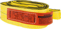 Lift-All - 5' Long x 3" Wide, 6,600 Lb Vertical Capacity, 2 Ply, Nylon Web Sling - 5,200 Lb Choker Capacity, Yellow - Apex Tool & Supply