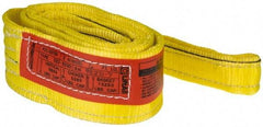 Lift-All - 6' Long x 3" Wide, 6,600 Lb Vertical Capacity, 2 Ply, Nylon Web Sling - 5,200 Lb Choker Capacity, Yellow - Apex Tool & Supply