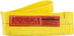 Lift-All - 3' Long x 4" Wide, 8,600 Lb Vertical Capacity, 2 Ply, Nylon Web Sling - 6,900 Lb Choker Capacity, Yellow - Apex Tool & Supply