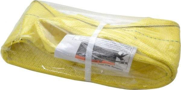 Lift-All - 3' Long x 6" Wide, 7,200 Lb Vertical Capacity, 1 Ply, Nylon Web Sling - 5,800 Lb Choker Capacity, Yellow - Apex Tool & Supply