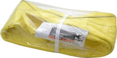 Lift-All - 3' Long x 6" Wide, 7,200 Lb Vertical Capacity, 1 Ply, Nylon Web Sling - 5,800 Lb Choker Capacity, Yellow - Apex Tool & Supply