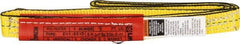 Lift-All - 3' Long x 1" Wide, 2,400 Lb Vertical Capacity, 1 Ply, Nylon Web Sling - 1,900 Lb Choker Capacity, Yellow - Apex Tool & Supply
