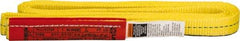 Lift-All - 6' Long x 1" Wide, 2,400 Lb Vertical Capacity, 1 Ply, Polyester Web Sling - 1,900 Lb Choker Capacity, Yellow - Apex Tool & Supply