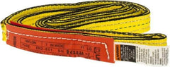 Lift-All - 7' Long x 1" Wide, 2,400 Lb Vertical Capacity, 1 Ply, Nylon Web Sling - 1,900 Lb Choker Capacity, Yellow - Apex Tool & Supply
