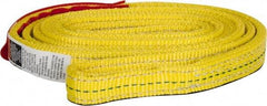 Lift-All - 6' Long x 1" Wide, 4,800 Lb Vertical Capacity, 2 Ply, Nylon Web Sling - 3,800 Lb Choker Capacity, Yellow - Apex Tool & Supply