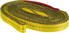 Lift-All - 8' Long x 1" Wide, 4,800 Lb Vertical Capacity, 2 Ply, Nylon Web Sling - 3,800 Lb Choker Capacity, Yellow - Apex Tool & Supply
