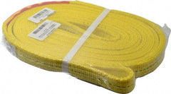 Lift-All - 10' Long x 1" Wide, 4,800 Lb Vertical Capacity, 2 Ply, Nylon Web Sling - 3,800 Lb Choker Capacity, Yellow - Apex Tool & Supply