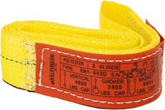 Lift-All - 3' Long x 2" Wide, 4,800 Lb Vertical Capacity, 1 Ply, Nylon Web Sling - 3,800 Lb Choker Capacity, Yellow - Apex Tool & Supply
