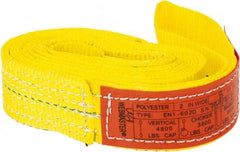 Lift-All - 8' Long x 2" Wide, 4,800 Lb Vertical Capacity, 1 Ply, Nylon Web Sling - 3,800 Lb Choker Capacity, Yellow - Apex Tool & Supply