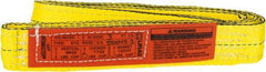 Lift-All - 3' Long x 2" Wide, 9,600 Lb Vertical Capacity, 2 Ply, Nylon Web Sling - 7,700 Lb Choker Capacity, Yellow - Apex Tool & Supply