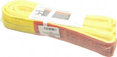 Lift-All - 4' Long x 2" Wide, 9,600 Lb Vertical Capacity, 2 Ply, Nylon Web Sling - 7,700 Lb Choker Capacity, Yellow - Apex Tool & Supply
