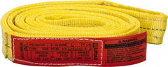 Lift-All - 6' Long x 2" Wide, 9,600 Lb Vertical Capacity, 2 Ply, Nylon Web Sling - 7,700 Lb Choker Capacity, Yellow - Apex Tool & Supply