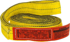 Lift-All - 8' Long x 2" Wide, 9,600 Lb Vertical Capacity, 2 Ply, Nylon Web Sling - 7,700 Lb Choker Capacity, Yellow - Apex Tool & Supply