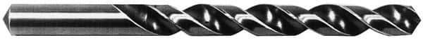 Interstate - 1/2" 140° High Speed Steel Jobber Drill - Bright Finish, Right Hand Cut, Spiral Flute, Straight Shank, 6" OAL, Standard Point - Apex Tool & Supply