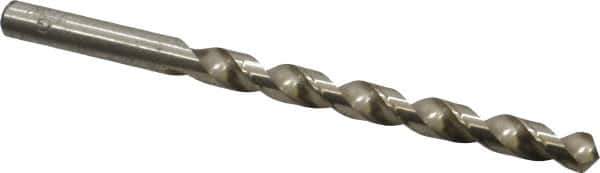 Interstate - Letter G 140° High Speed Steel Jobber Drill - Bright Finish, Right Hand Cut, Spiral Flute, Straight Shank, 4-1/8" OAL, Standard Point - Apex Tool & Supply