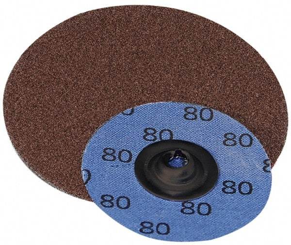 Superior Abrasives - 3" Disc Diam, 100 Grit, Aluminum Oxide Quick Change Disc - Type S Attaching System, Coated, Fine Grade - Apex Tool & Supply
