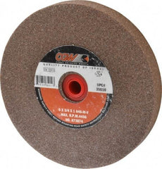Camel Grinding Wheels - 46 Grit Aluminum Oxide Bench & Pedestal Grinding Wheel - 6" Diam x 1" Hole x 3/4" Thick, 4456 Max RPM, M Hardness, Coarse Grade , Vitrified Bond - Apex Tool & Supply