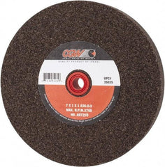 Camel Grinding Wheels - 36 Grit Aluminum Oxide Bench & Pedestal Grinding Wheel - 7" Diam x 1" Hole x 1" Thick, 3760 Max RPM, O Hardness, Very Coarse Grade , Vitrified Bond - Apex Tool & Supply