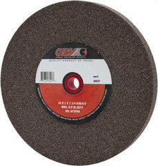 Camel Grinding Wheels - 36 Grit Aluminum Oxide Bench & Pedestal Grinding Wheel - 10" Diam x 1-1/4" Hole x 1" Thick, 2483 Max RPM, O Hardness, Very Coarse Grade , Vitrified Bond - Apex Tool & Supply