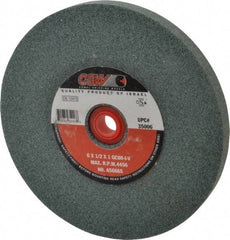 Camel Grinding Wheels - 80 Grit Silicon Carbide Bench & Pedestal Grinding Wheel - 6" Diam x 1" Hole x 1/2" Thick, 4456 Max RPM, I Hardness, Medium Grade , Vitrified Bond - Apex Tool & Supply