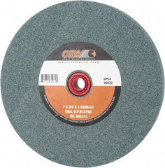 Camel Grinding Wheels - 80 Grit Silicon Carbide Bench & Pedestal Grinding Wheel - 7" Diam x 1" Hole x 3/4" Thick, 3760 Max RPM, I Hardness, Medium Grade , Vitrified Bond - Apex Tool & Supply
