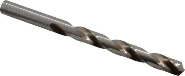 Interstate - Letter U 118° High Speed Steel Jobber Drill - Bright Finish, Right Hand Cut, Spiral Flute, Straight Shank, 5" OAL, Standard Point - Apex Tool & Supply