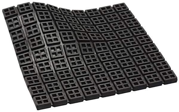 Mason Ind. - 18" Long x 18" Wide x 3/4" Thick, Neoprene, Machinery Leveling Pad & Mat - 14,580 Lb Max Load, Black - Apex Tool & Supply