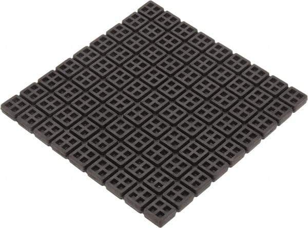 Mason Ind. - 18" Long x 18" Wide x 3/4" Thick, Rubber, Machinery Leveling Pad & Mat - 14,580 Lb Max Load, Black - Apex Tool & Supply