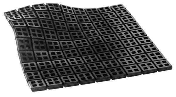 Mason Ind. - 18" Long x 18" Wide x 3/8" Thick, Rubber, Machinery Leveling Pad & Mat - 14,580 Lb Max Load, Black - Apex Tool & Supply