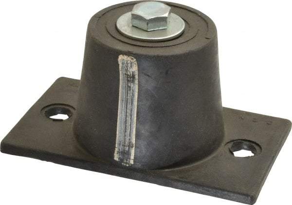 Mason Ind. - 1/2-13 Bolt Thread, 5-1/2" Long x 3-5/16" Wide x 2-3/4" High Stud Mount Leveling Pad & Mount - 750 Max Lb Capacity, 2-9/16" Base Diam - Apex Tool & Supply
