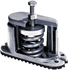 Mason Ind. - 5/8 x 4-1/2 Bolt Thread, 6-5/8" Long x 3-1/2" Wide x 5-5/8" High 1" Deflection Spring Mount - 2,650 Max Lb Capacity - Apex Tool & Supply