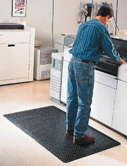 Wearwell - 75' Long x 6' Wide, Dry Environment, Anti-Fatigue Matting - Black, Vinyl with Nitrile Blend Base, Beveled on 4 Sides - Apex Tool & Supply