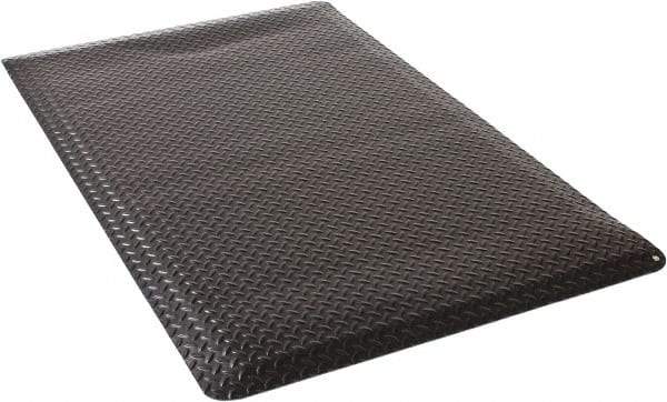 Wearwell - 5 Ft. Long x 3 Ft. Wide x 9/16 Inch Thick, Vinyl Diamond Plate Surface Pattern, Electrically Conductive Antistatic Matting - 1 x 106 to 8 x 106 Ohm Surface to Surface, 5 x 105 to 1 x 107 Ohm Surface to Ground Resistivity, Black - Apex Tool & Supply