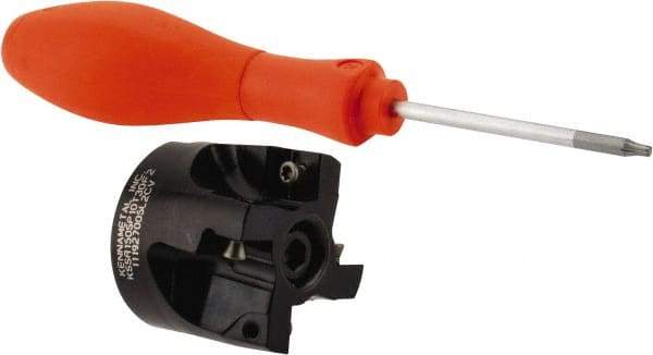 Kennametal - 4 Inserts, 1-1/2" Cut Diam, 1/2" Arbor Diam, 0.258" Max Depth of Cut, Indexable Square-Shoulder Face Mill - 0/90° Lead Angle, 1-1/4" High, SPCT 3125.. Insert Compatibility, Series KSSM - Apex Tool & Supply