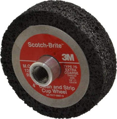 3M - 4" Diam, 1" Face Width, Very Coarse Grade, Silicon Carbide Deburring Wheel - Unitized, Hard Density 7 Grade, 12,000 RPM - Apex Tool & Supply