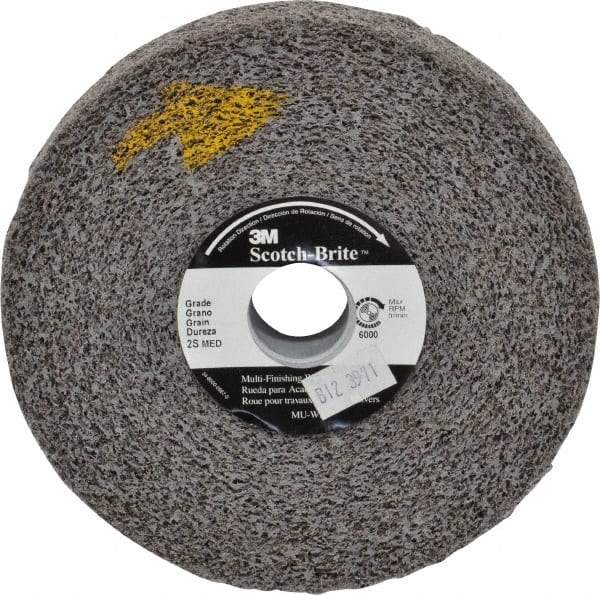 3M - 6" Diam, 1" Face Width, 1" Center Hole, Medium Grade, Silicon Carbide Deburring Wheel - Convolute, Soft Density 2 Grade, 6,000 RPM - Apex Tool & Supply