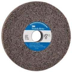 3M - 12" Diam, 1" Face Width, 5" Center Hole, Medium Grade, Aluminum Oxide Deburring Wheel - Convolute, Hard Density 7 Grade, 3,000 RPM - Apex Tool & Supply