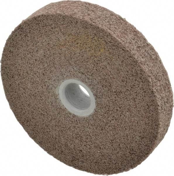 3M - 6" Diam, 1" Face Width, 1" Center Hole, Medium Grade, Aluminum Oxide Deburring Wheel - Convolute, Hard Density 7 Grade, 6,000 RPM - Apex Tool & Supply
