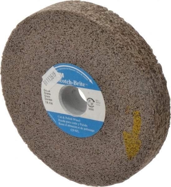 3M - 6" Diam, 1" Face Width, 1" Center Hole, Fine Grade, Aluminum Oxide Deburring Wheel - Convolute, Hard Density 7 Grade, 6,000 RPM - Apex Tool & Supply