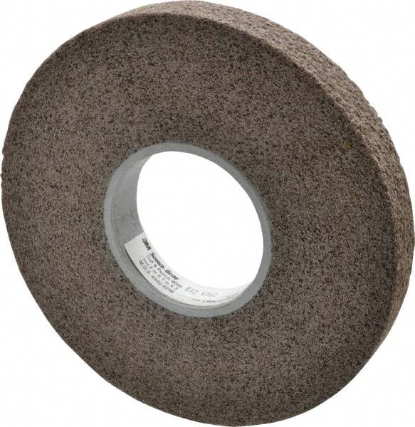 3M - 8" Diam, 1" Face Width, 3" Center Hole, Fine Grade, Aluminum Oxide Deburring Wheel - Convolute, Hard Density 7 Grade, 4,500 RPM - Apex Tool & Supply