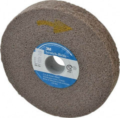 3M - 6" Diam, 1" Face Width, 1" Center Hole, Fine Grade, Aluminum Oxide Deburring Wheel - Convolute, Medium Density 5 Grade, 6,000 RPM - Apex Tool & Supply