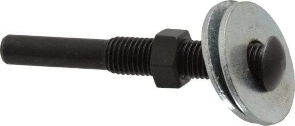 3M - 1/4" Shank Diam Unitized Deburring Wheel Mandrel - Compatible with 2 Inch, 3" Diam x 1/4" Wide x 1/4" Hole Deburring Wheels - Apex Tool & Supply